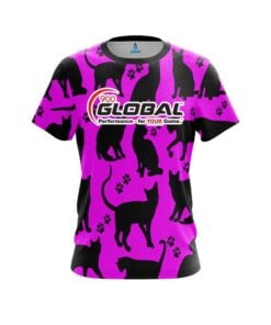 900 Global Pink Black Cat CoolWick Bowling Jersey