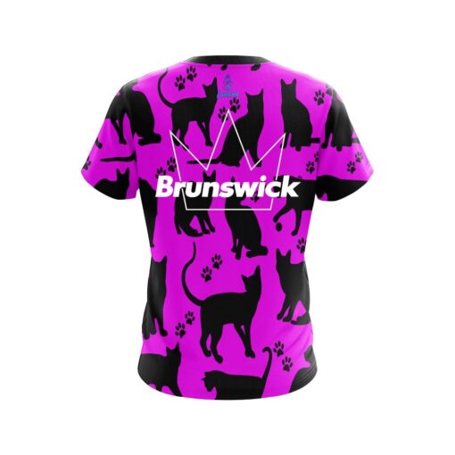 Brunswick Pink Black Cat CoolWick Bowling Jersey - Image 2