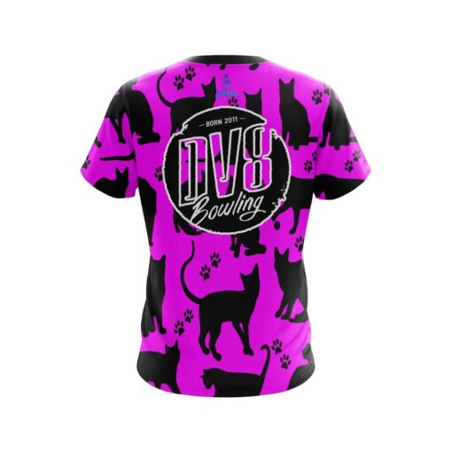 DV8 Pink Black Cat CoolWick Bowling Jersey - Image 2
