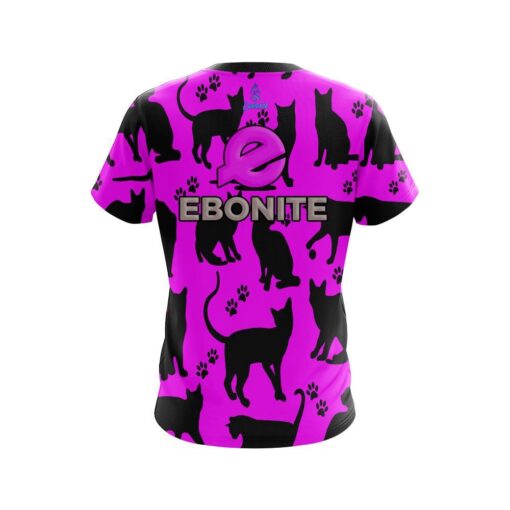 Ebonite Pink Black Cat CoolWick Bowling Jersey - Image 2