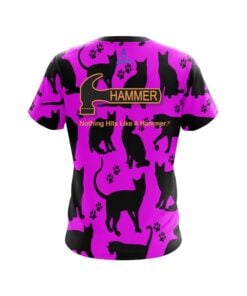 Alternative view of Hammer Pink Black Cat CoolWick Bowling Jersey