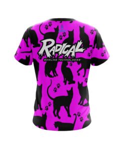 Alternative view of Radical Pink Black Cat CoolWick Bowling Jersey