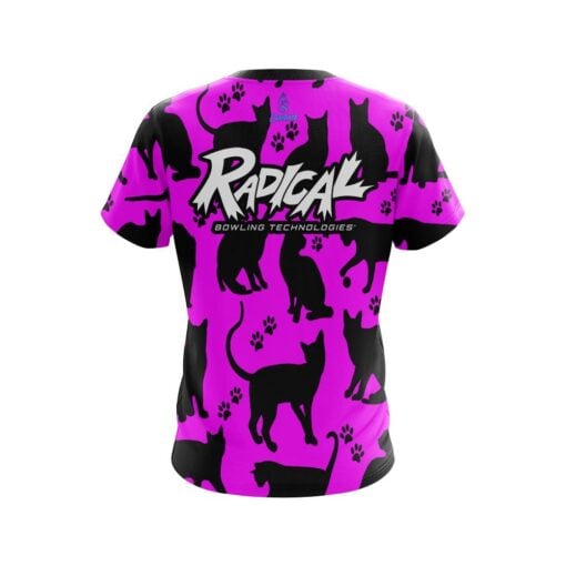 Radical Pink Black Cat CoolWick Bowling Jersey - Image 2