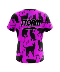Alternative view of Storm Pink Black Cat CoolWick Bowling Jersey