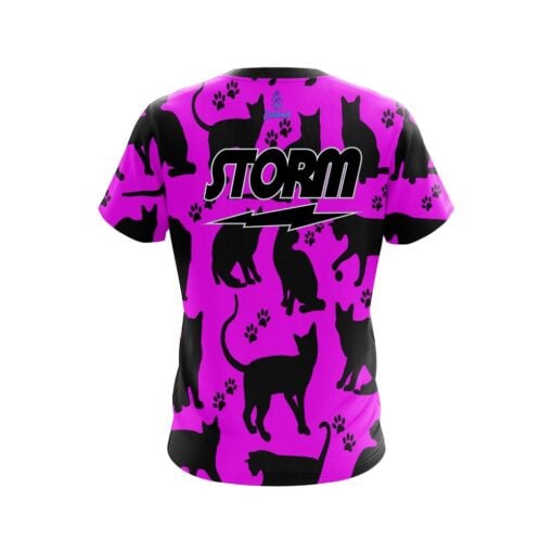 Storm Pink Black Cat CoolWick Bowling Jersey - Image 2