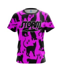 Storm Pink Black Cat CoolWick Bowling Jersey