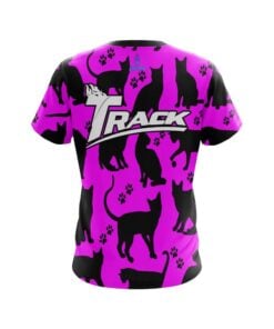 Alternative view of Track Pink Black Cat CoolWick Bowling Jersey