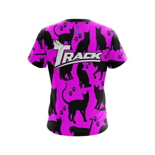 Track Pink Black Cat CoolWick Bowling Jersey - Image 2