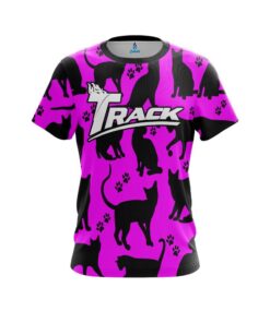 Track Pink Black Cat CoolWick Bowling Jersey
