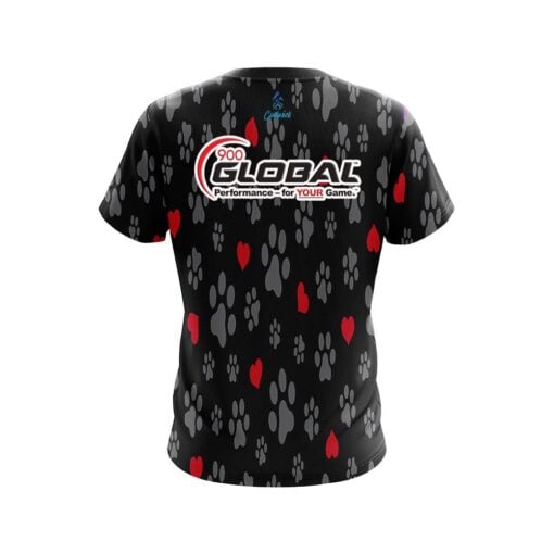 900 Global Puppy Love Black CoolWick Bowling Jersey - Image 2