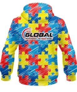 Alternative view of 900 Global Autism Awareness CoolWick Bowling Hoodie