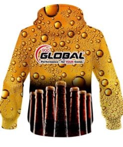 Alternative view of 900 Global Beer Bottles CoolWick Bowling Hoodie