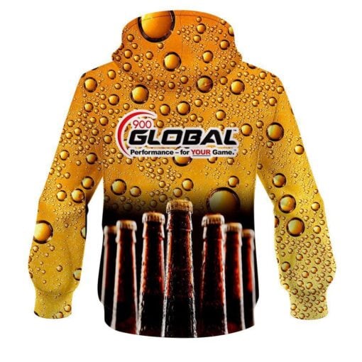 900 Global Beer Bottles CoolWick Bowling Hoodie - Image 2