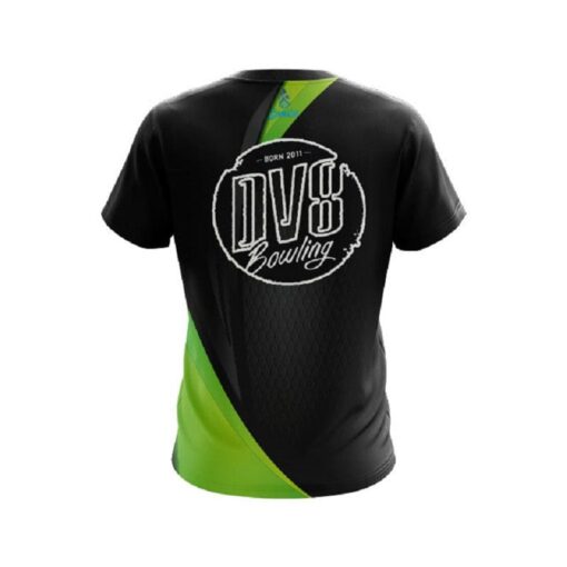 DV8 Carbon Green Swirl CoolWick Bowling Jersey - Image 2