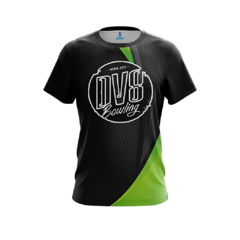 DV8 Carbon Green Swirl CoolWick Bowling Jersey