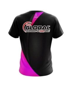Alternative view of 900 Global Carbon Pink Swirl CoolWick Bowling Jersey