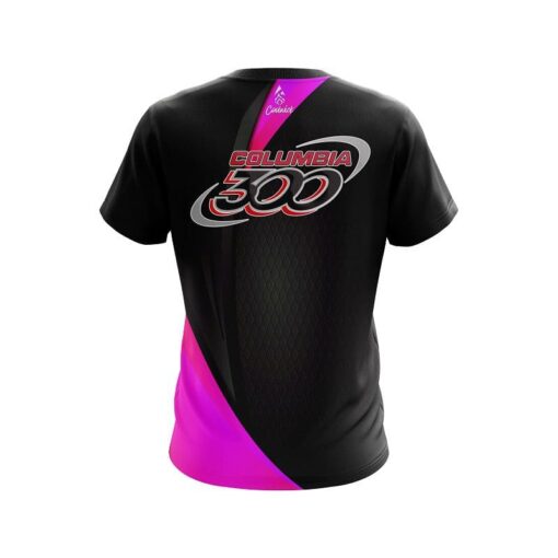 Columbia 300 Carbon Pink Swirl CoolWick Bowling Jersey - Image 2