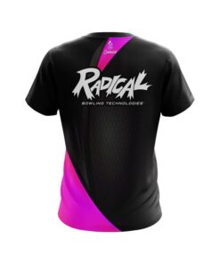 Alternative view of Radical Carbon Pink Swirl CoolWick Bowling Jersey