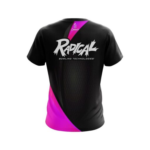 Radical Carbon Pink Swirl CoolWick Bowling Jersey - Image 2