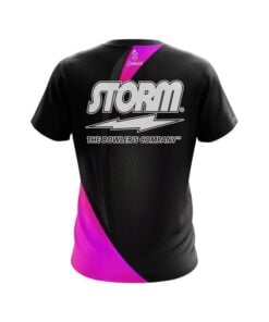 Alternative view of Storm Carbon Pink Swirl CoolWick Bowling Jersey
