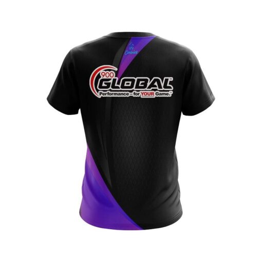 900 Global Carbon Purple Swirl CoolWick Bowling Jersey - Image 2