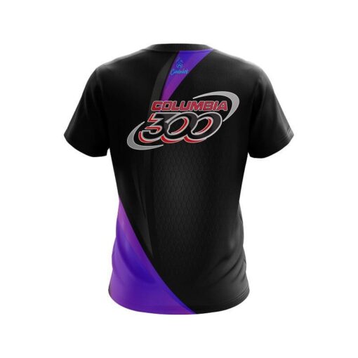 Columbia 300 Carbon Purple Swirl CoolWick Bowling Jersey - Image 2