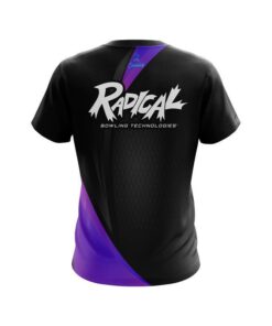 Alternative view of Radical Carbon Purple Swirl CoolWick Bowling Jersey