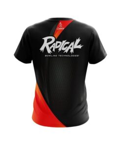 Alternative view of Radical Carbon Red Swirl CoolWick Bowling Jersey