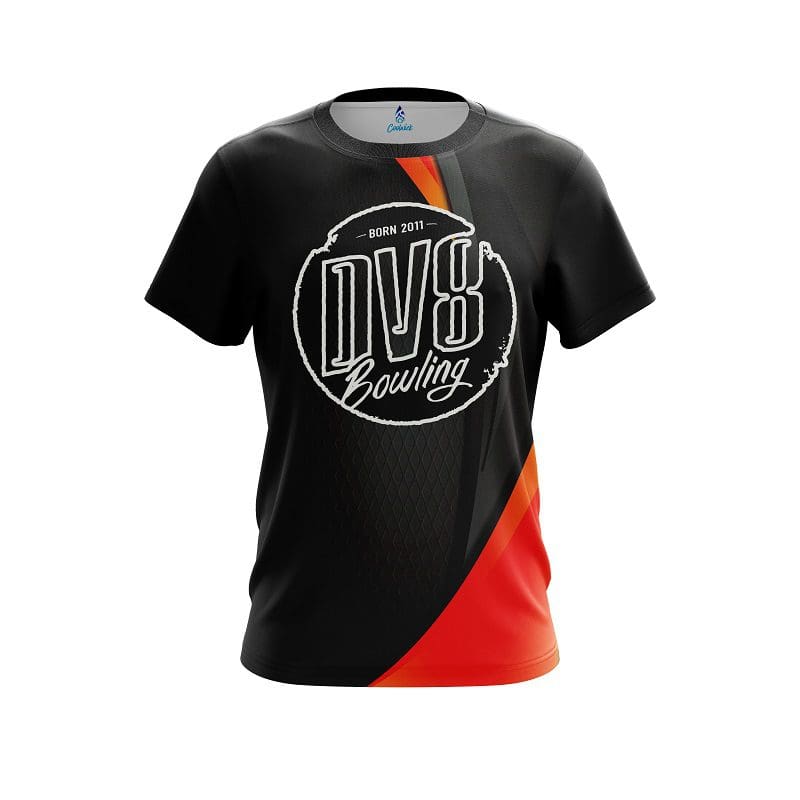 DV8 Carbon Red Swirl CoolWick Bowling Jersey