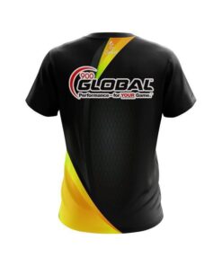 Alternative view of 900 Global Carbon Yellow Swirl CoolWick Bowling Jersey