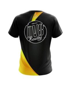 Alternative view of DV8 Carbon Yellow Swirl CoolWick Bowling Jersey