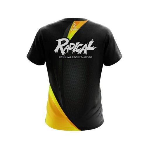 Radical Carbon Yellow Swirl CoolWick Bowling Jersey - Image 2