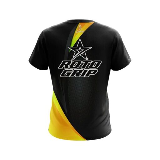 Roto Grip Carbon Yellow Swirl CoolWick Bowling Jersey - Image 2
