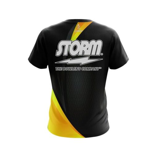Storm Carbon Yellow Swirl CoolWick Bowling Jersey - Image 2