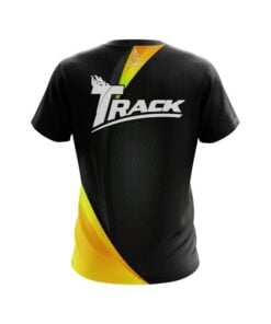 Alternative view of Track Carbon Yellow Swirl CoolWick Bowling Jersey