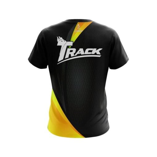 Track Carbon Yellow Swirl CoolWick Bowling Jersey - Image 2