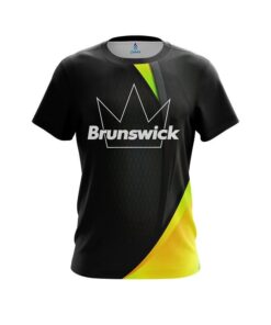 Brunswick Carbon Yellow Swirl CoolWick Bowling Jersey