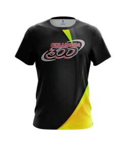 Columbia 300 Carbon Yellow Swirl CoolWick Bowling Jersey