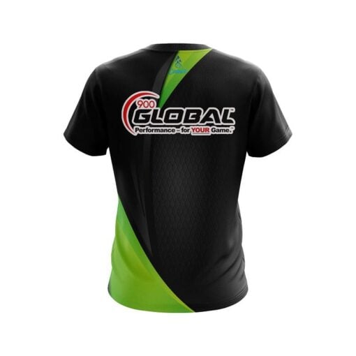 900 Global Carbon Green Swirl CoolWick Bowling Jersey - Image 2