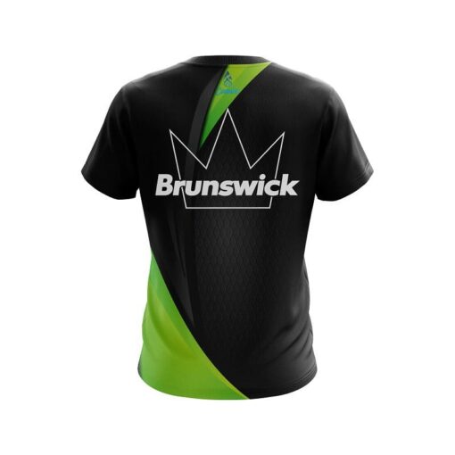 Brunswick Carbon Green Swirl CoolWick Bowling Jersey - Image 2