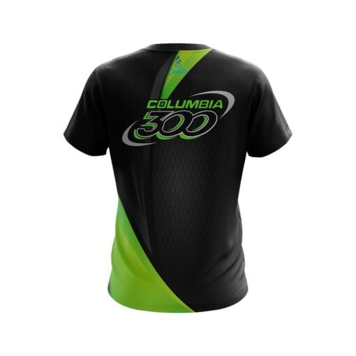 Columbia 300 Carbon Green Swirl CoolWick Bowling Jersey - Image 2