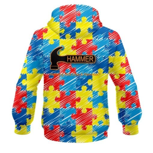 Hammer Autism Awareness CoolWick Bowling Hoodie - Image 2