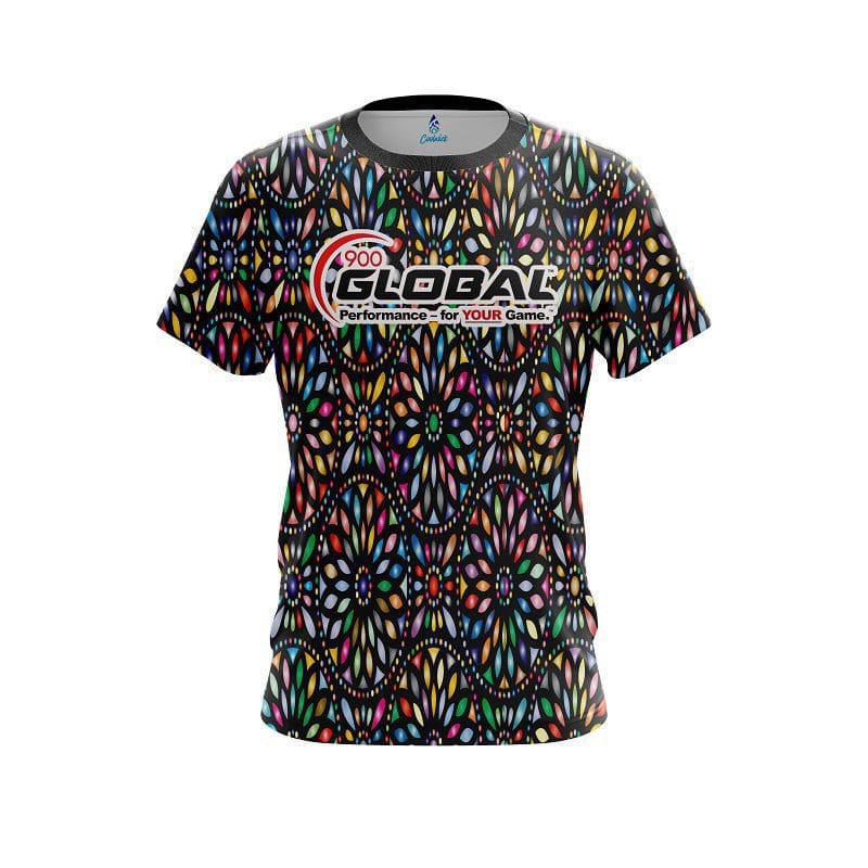 900 Global Kaleidoscope Black CoolWick Bowling Jersey