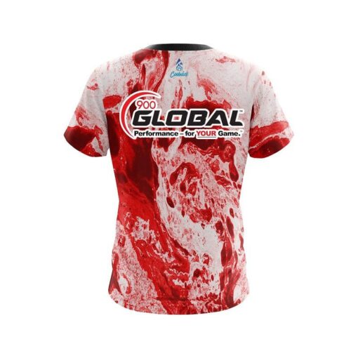 900 Global Marble Red CoolWick Bowling Jersey - Image 2