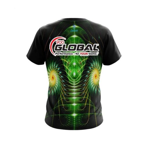 900 Global Vortex Green CoolWick Bowling Jersey - Image 2