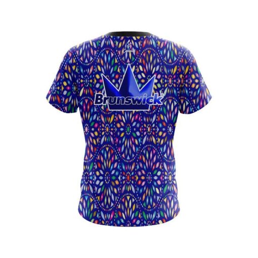 Brunswick Kaleidoscope Blue CoolWick Bowling Jersey - Image 2