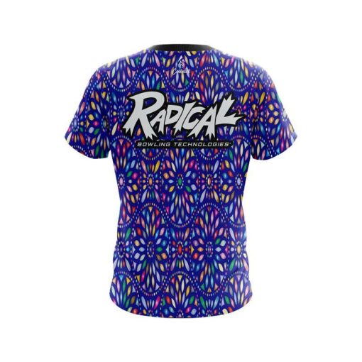 Radical Kaleidoscope Blue CoolWick Bowling Jersey - Image 2