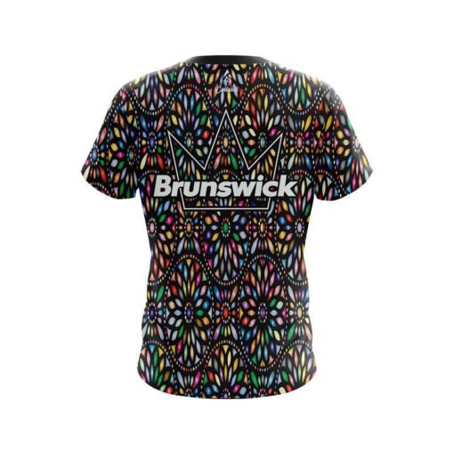 Brunswick Kaleidoscope Black CoolWick Bowling Jersey - Image 2