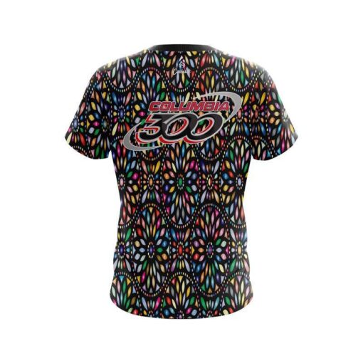 Columbia 300 Kaleidoscope Black CoolWick Bowling Jersey - Image 2
