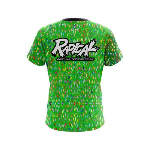 Radical Kaleidoscope Lime CoolWick Bowling Jersey - Image 2